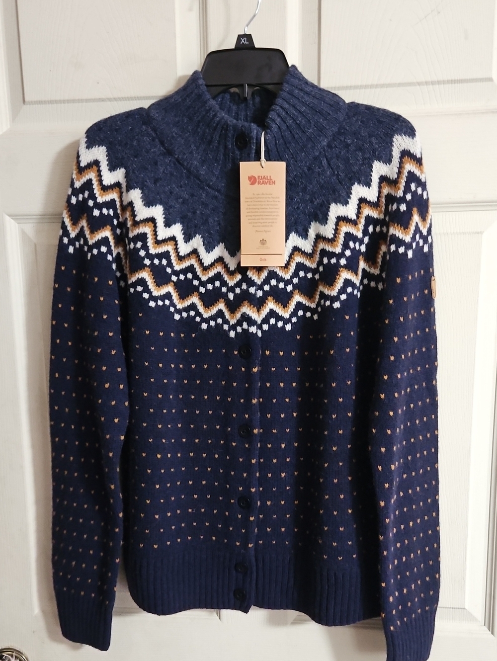 Fjallraven Women's Ovik Knit Cardigan: BLUE: NEW WITH TAGS: SIZE L